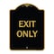 Signmission Designer Series Sign-Exit Only, Black & Gold Heavy-Gauge Aluminum, 24" H, 18" L, BG-1824-9976 A-DES-BG-1824-9976 - alternate 1